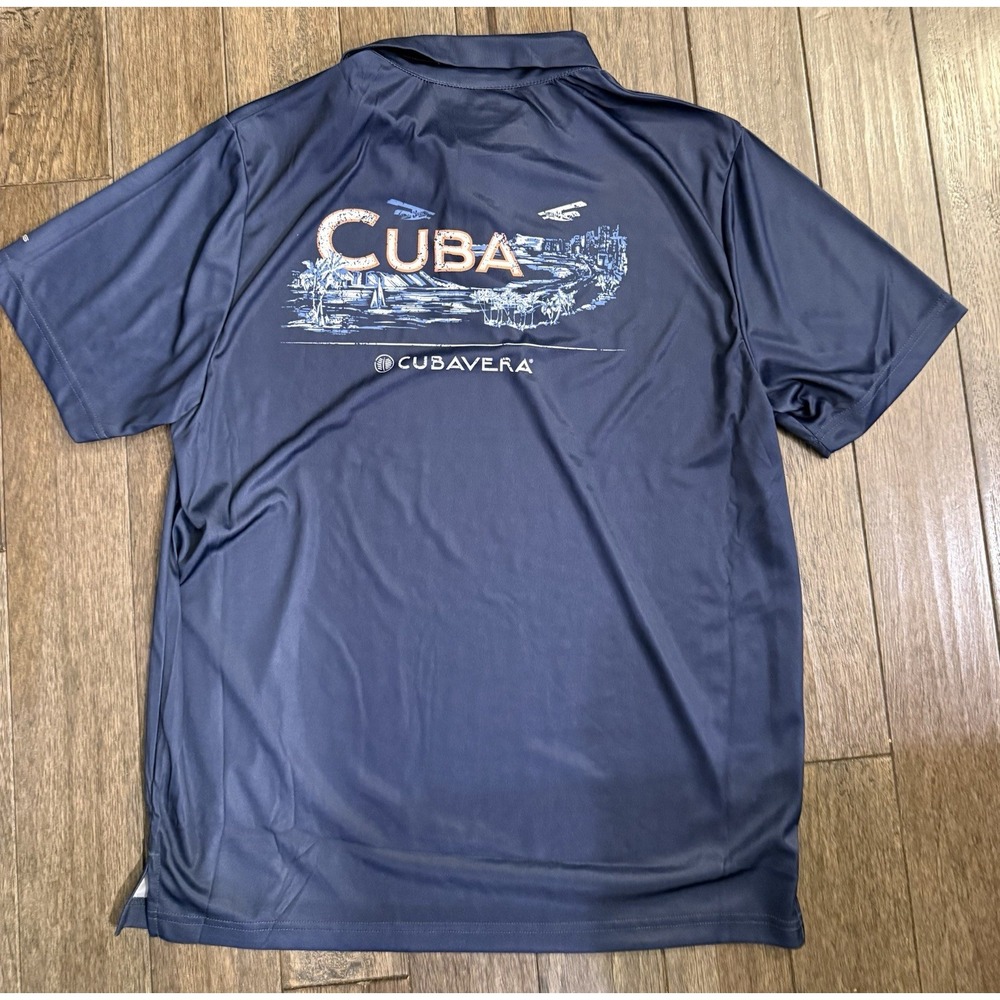 Nicklaus Polo Shirt Large Navy Blue Dri Fit CUBAVERA Golf Mens MSRP $52